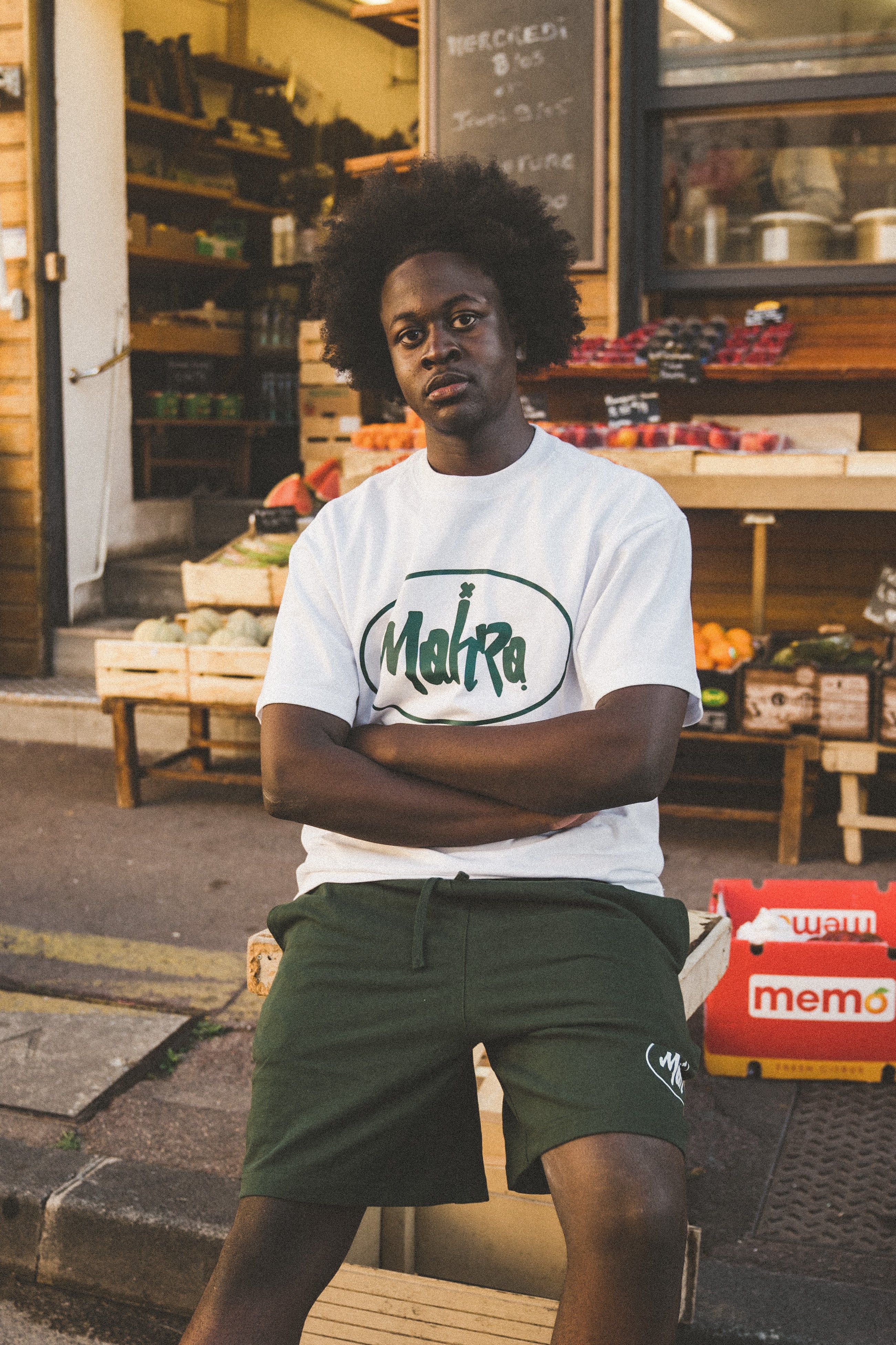 T-shirt Blanc Vert