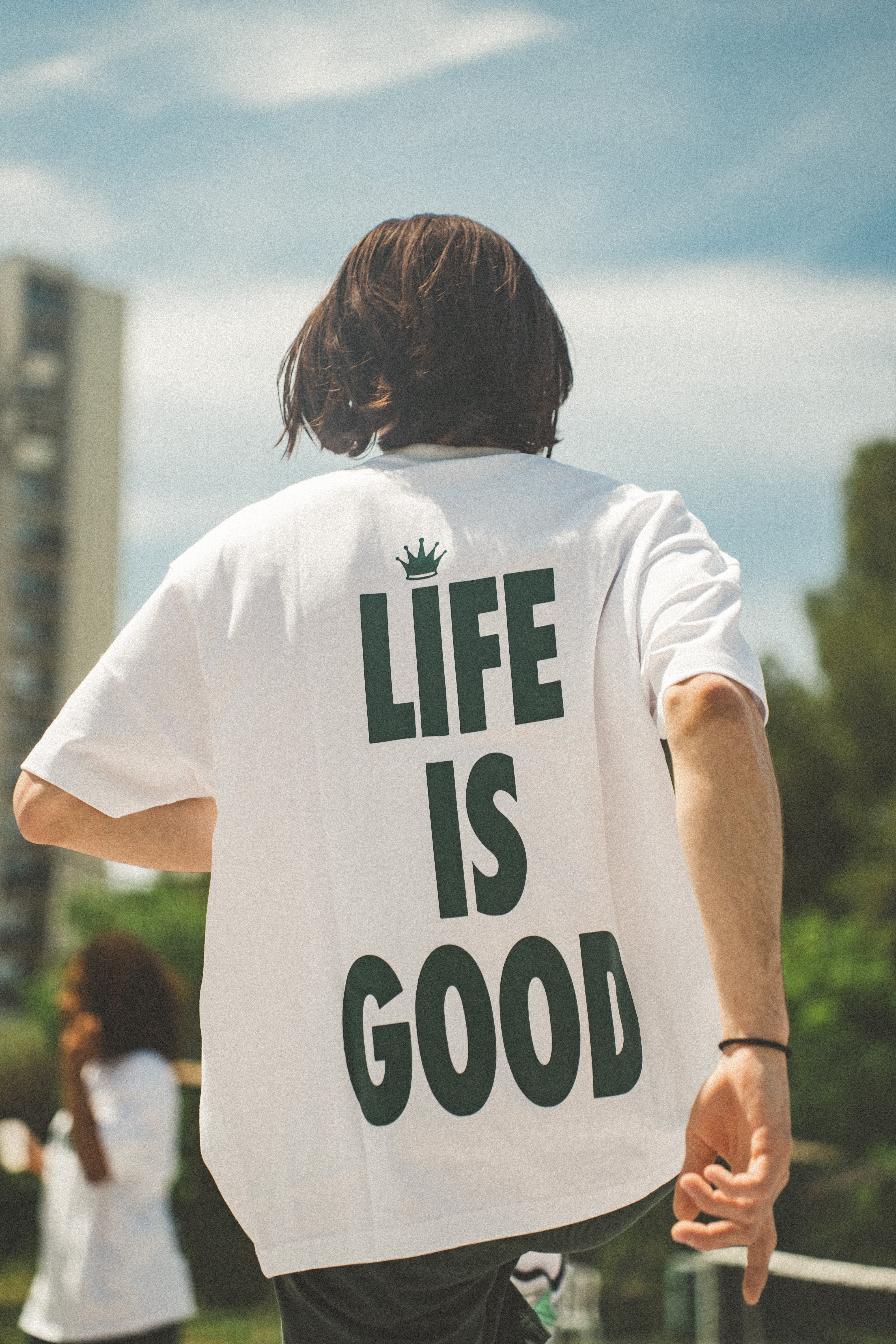 T-shirt Blanc Vert